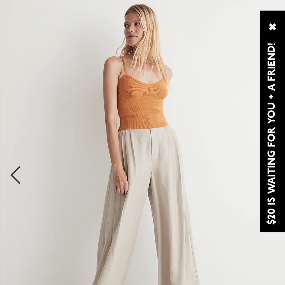 MADEWELL CORSET-DETAIL CROP SWEATER TANK !!